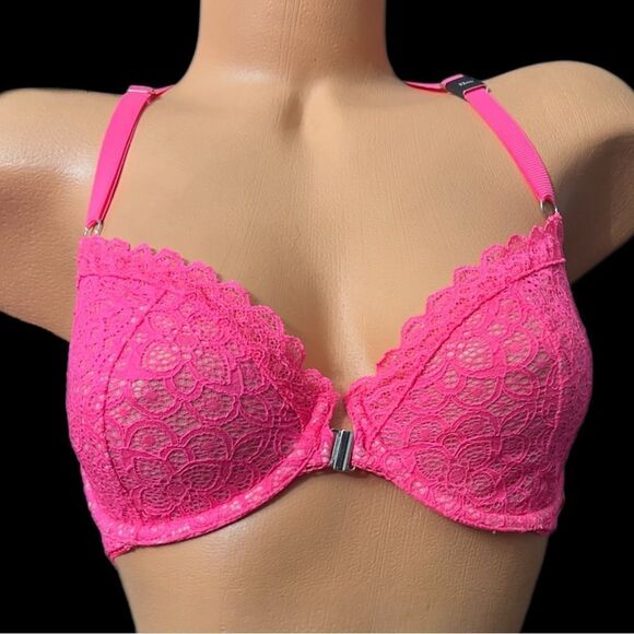 Victorias Secret Dream Angels Unlined Demi Underwire Racerback Lace bra Pink - Picture 8 of 10